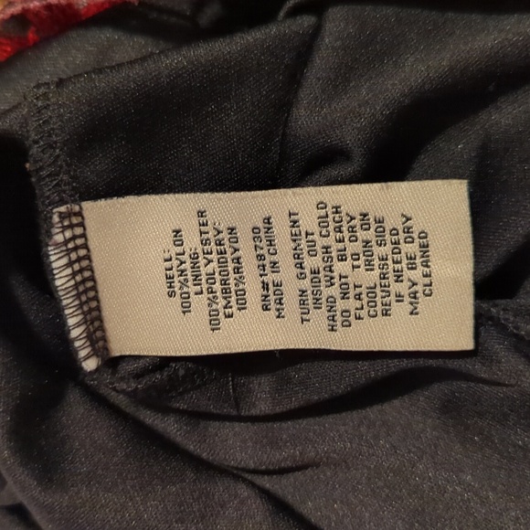 Wesleerose Floral Dress Mesh Embroidery Bell Long Sleeves Black Multi Size 12 - Picture 12 of 12